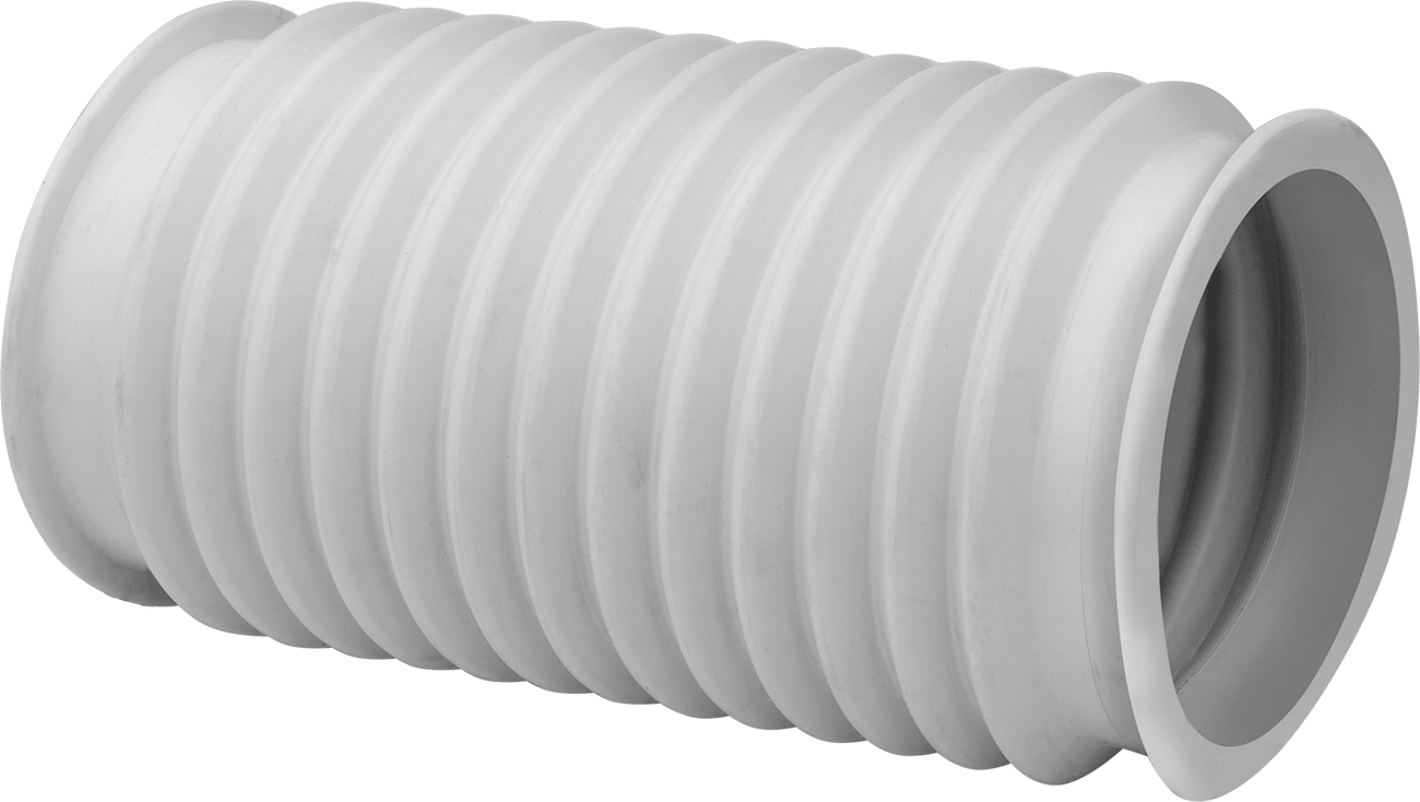Kolay Sıkıştırmalı Kanal Hortumu, Kuru Gıda için, Doğal Kauçuk, 6" ID, 7-1/4" OD, 12" Uzunluk