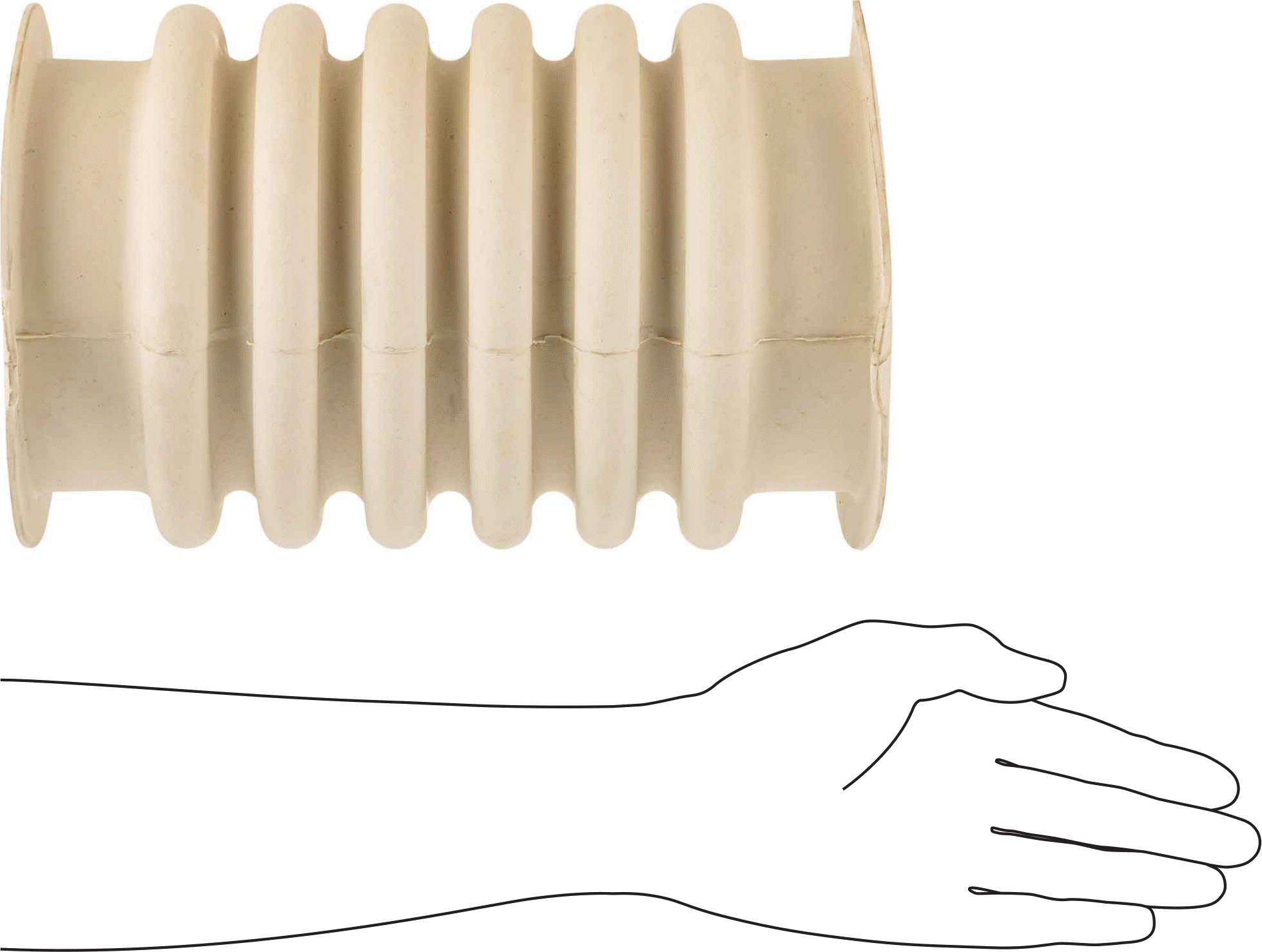 Kolay Sıkıştırmalı Kanal Hortumu, Kuru Gıda için, Neopren Kauçuk, 6" ID, 7-3/4" OD, 12" Uzunluk