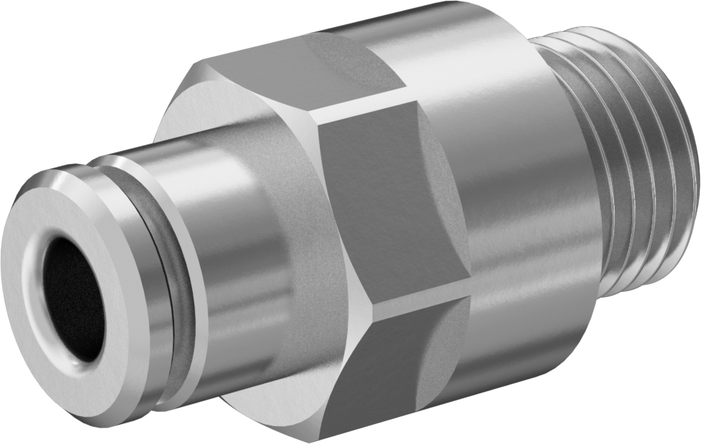 Yüksek Basınçlı Tak-Bağlan Boru Bağlantı Elemanı, 4 mm Dış Çaplı Boru için Düz Adaptör, 1/8 BSPP