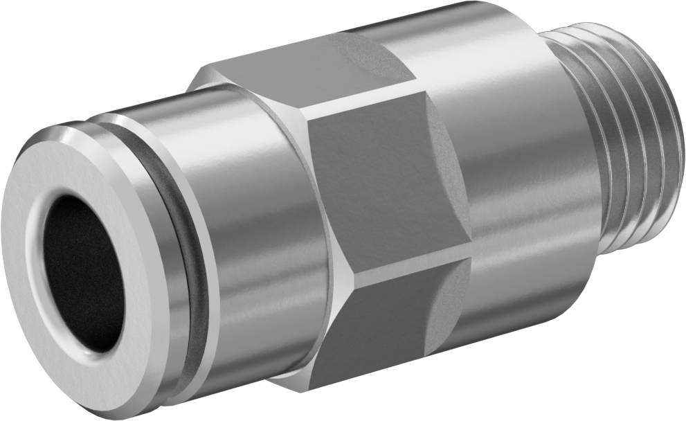 Yüksek Basınçlı Tak-Bağlan Boru Bağlantı Elemanı, 6 mm Boru Dış Çapı için Düz Adaptör, 1/8 BSPP