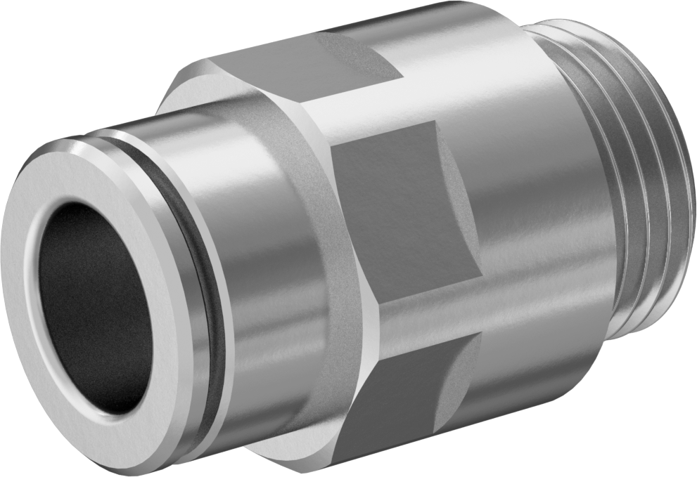 Yüksek Basınçlı Tak-Bağlan Boru Bağlantı Elemanı, 10 mm Boru Dış Çapı için Düz Adaptör, 3/8 BSPP