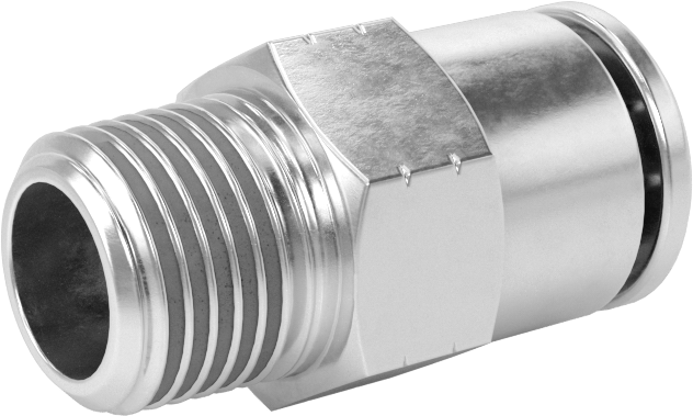 Yüksek Basınçlı Tak-Bağlan Boru Bağlantı Elemanı, Hava ve Su için, Adaptör, 1/4" Tüp Dış Çap x 1/8 NPTF Erkek