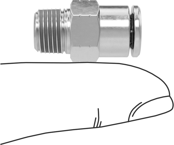 Yüksek Basınçlı Tak-Bağlan Boru Bağlantı Elemanı, Hava ve Su için, Adaptör, 1/4" Tüp Dış Çap x 1/8 NPTF Erkek