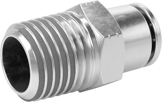 Yüksek Basınçlı Tak-Bağlan Boru Bağlantı Elemanı, Hava ve Su için, Adaptör, 1/4" Tüp Dış Çap x 1/4 NPTF Erkek