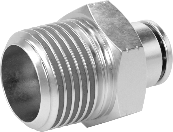 Yüksek Basınçlı Tak-Bağlan Boru Bağlantı Elemanı, Hava ve Su için, Adaptör, 1/4" Boru Dış Çapı x 3/8 NPTF Erkek