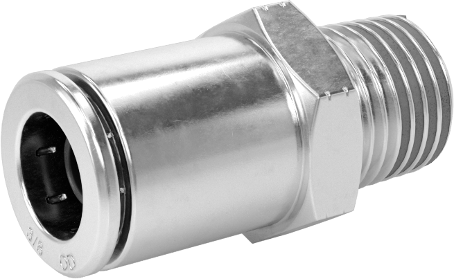 Yüksek Basınçlı Tak-Bağlan Boru Bağlantı Elemanı, Hava ve Su için, Adaptör, 3/8" Boru Dış Çapı x 1/4 NPTF Erkek