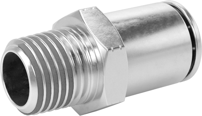 Yüksek Basınçlı Tak-Bağlan Boru Bağlantı Elemanı, Hava ve Su için, Adaptör, 3/8" Boru Dış Çapı x 1/4 NPTF Erkek