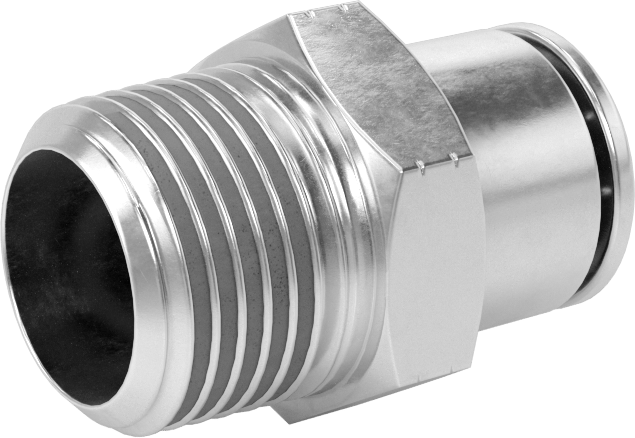 Yüksek Basınçlı Tak-Bağlan Boru Bağlantı Elemanı, Hava ve Su için, Adaptör, 3/8" Boru Dış Çapı x 3/8 NPTF Erkek