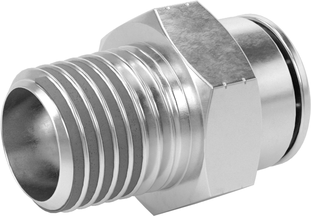 Yüksek Basınçlı Tak-Bağlan Boru Bağlantı Elemanı, Hava ve Su için, Adaptör, 1/2" Boru Dış Çapı x 1/2 NPTF Erkek