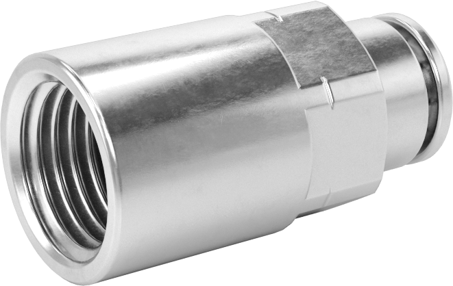 Yüksek Basınçlı Tak-Bağlan Boru Bağlantı Elemanı, Hava ve Su için, Adaptör, 1/4" Boru Dış Çap x 1/4 NPTF Dişi
