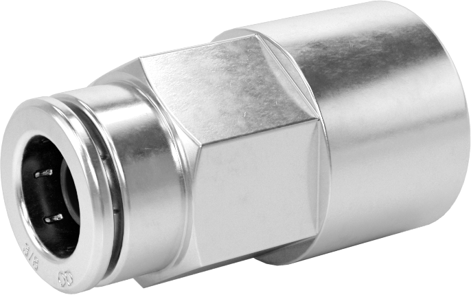 Yüksek Basınçlı Tak-Bağlan Boru Bağlantı Elemanı, Hava ve Su için, Adaptör, 3/8" Boru Dış Çapı x 3/8 NPTF Dişi