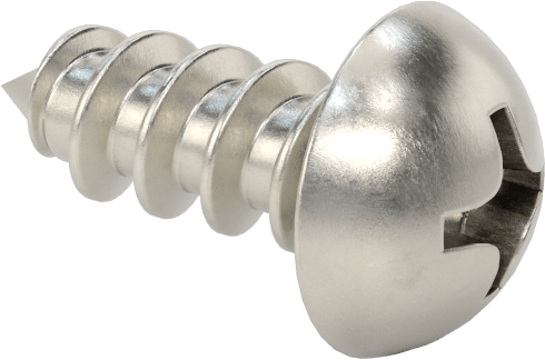 Sac Metal için Dekoratif Yuvarlak Başlı Vidalar, 18-8 Paslanmaz Çelik, 10 Numaralı Boyut, 1/2" Uzunluk
