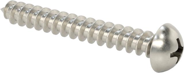 Sac Metal için Dekoratif Yuvarlak Başlı Vidalar, 18-8 Paslanmaz Çelik, 10 Numaralı Boyut, 1-1/2" Uzunluk