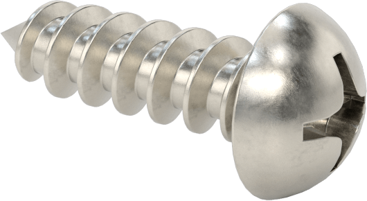 Sac Metal için Dekoratif Yuvarlak Başlı Vidalar, 18-8 Paslanmaz Çelik, 12 Numaralı Boyut, 3/4" Uzunluk