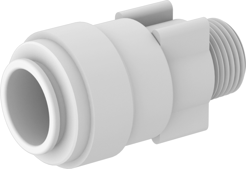 Plastik Bas-Bağlan Bağlantı Parçası, 1/2 Bakır Boru Boyutu x 3/8 NPT Erkek için Adaptör