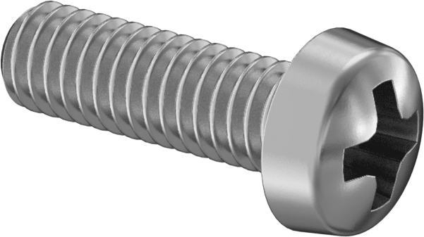 Dar Peynir Başlı Phillips Vidalar, M2,5 x 0,45 mm Diş, 8 mm Uzunluk