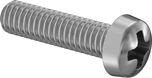 Dar Peynir Başlı Phillips Vidalar, M2,5 x 0,45 mm Diş, 10 mm Uzunluk