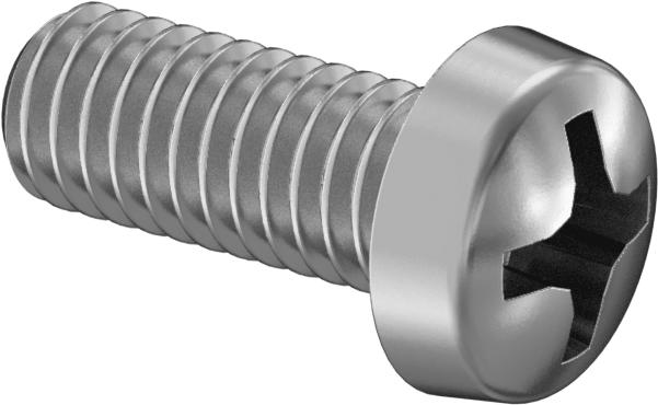 Dar Peynir Başlı Phillips Vidalar, M4 x 0,7 mm Diş, 10 mm Uzunluk
