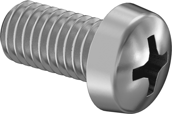 Dar Peynir Başlı Phillips Vidalar, M5 x 0,8 mm Diş, 10 mm Uzunluk