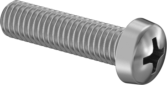 Dar Peynir Başlı Phillips Vidalar, M5 x 0,8 mm Diş, 20 mm Uzunluk