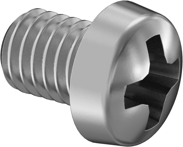 Dar Peynir Başlı Phillips Vidalar, M6 x 1 mm Diş, 8 mm Uzunluk
