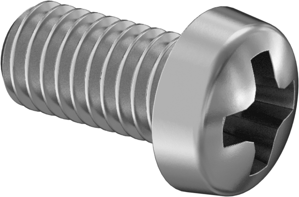 Dar Peynir Başlı Phillips Vidalar, M6 x 1 mm Diş, 12 mm Uzunluk