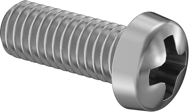Dar Peynir Başlı Phillips Vidalar, M6 x 1 mm Diş, 16 mm Uzunluk