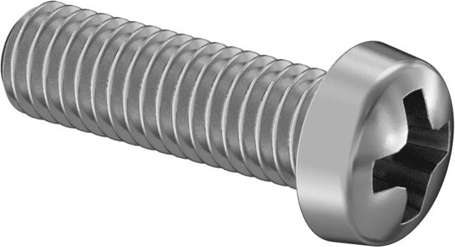 Dar Peynir Başlı Phillips Vidalar, M6 x 1 mm Diş, 20 mm Uzunluk
