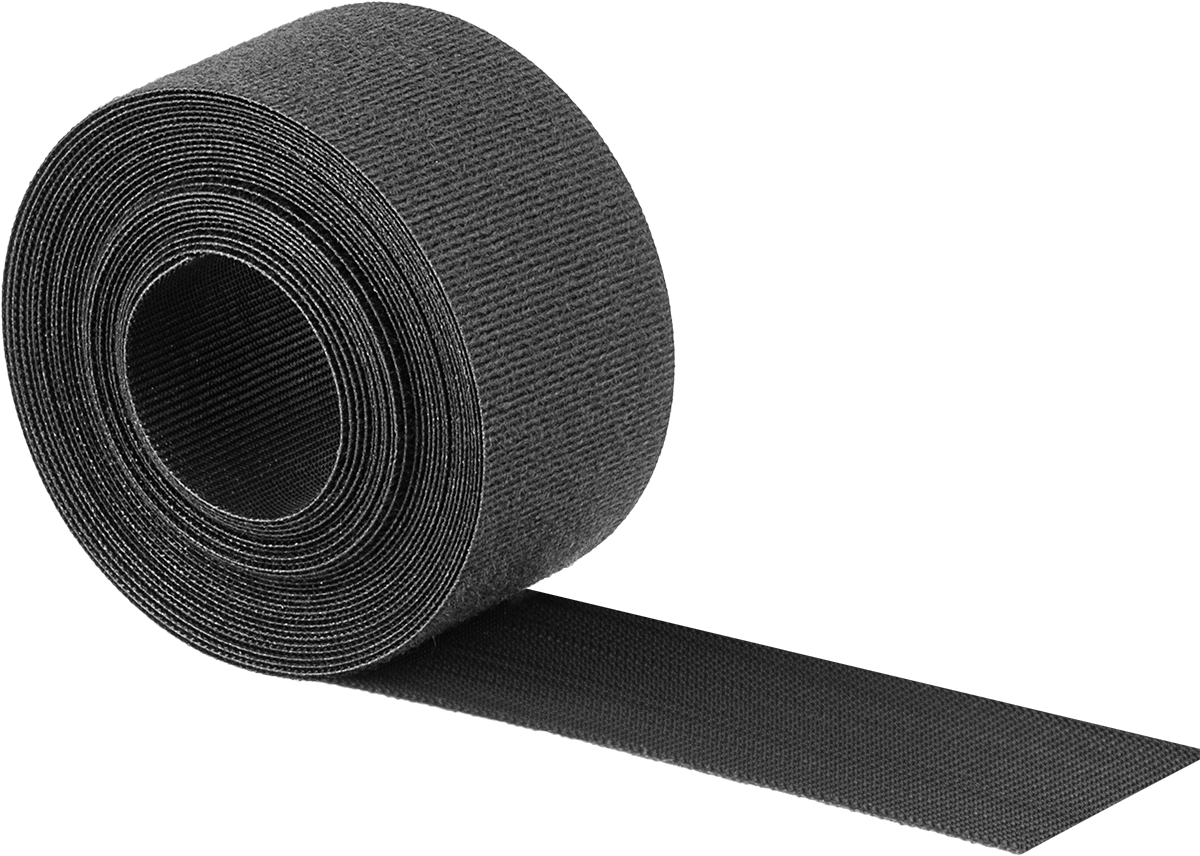 İstenilen Uzunlukta Kesilebilen Cırt Cırtlı Kablo Kayışı, Ekstra Esnek, 15 Fit Uzunluk, 1-1/2" Genişlik, Siyah