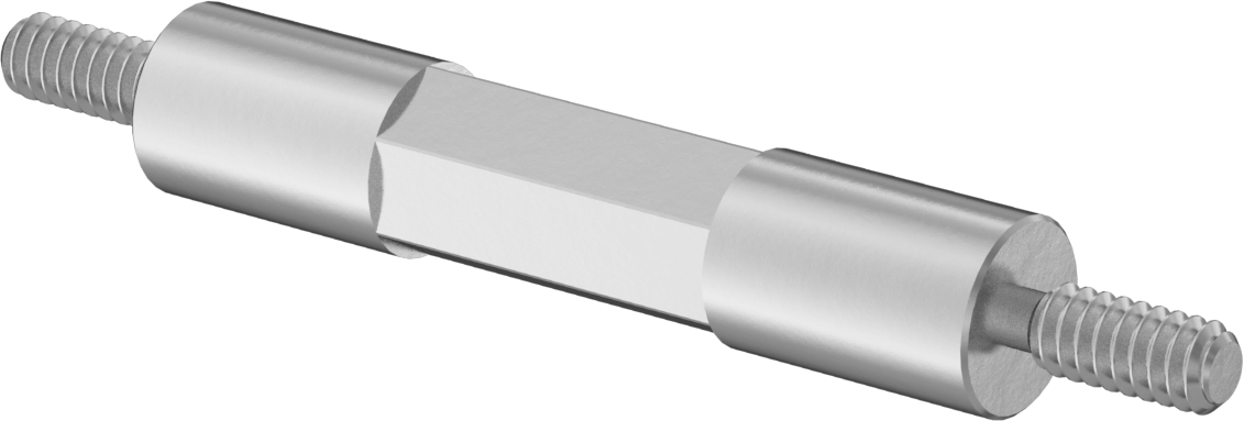 Erkek Dişli Ara Parça, 1/4" OD, 1-1/4" Uzunluk