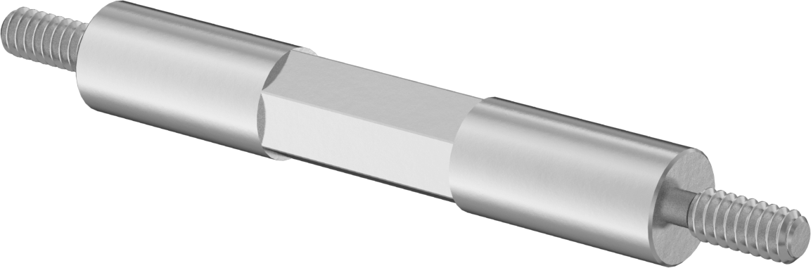 Erkek Dişli Ara Parça, 1/4" OD, 1-1/2" Uzunluk