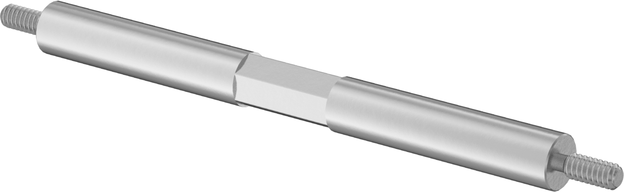 Erkek Dişli Ara Parça, 1/4" OD, 2-3/4" Uzunluk