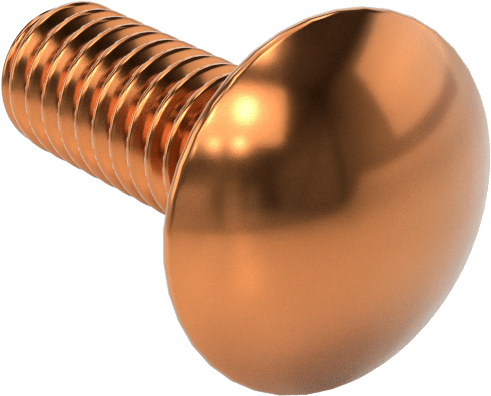 Bronz Kare Boyunlu Taşıma Cıvatası, 1/4"-20 Diş Boyutu, 3/4" Uzunluk