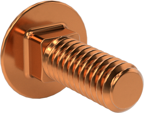 Bronz Kare Boyunlu Taşıma Cıvatası, 1/4"-20 Diş Boyutu, 3/4" Uzunluk