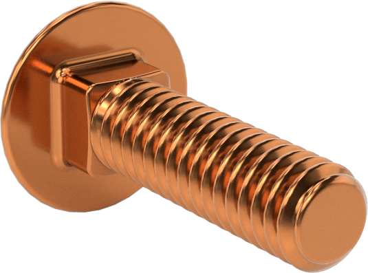 Bronz Kare Boyunlu Taşıma Cıvatası, 1/4"-20 Diş Boyutu, 1" Uzunluk