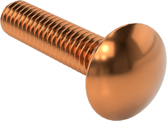Bronz Kare Boyunlu Taşıma Cıvatası, 1/4"-20 Diş Boyutu, 1-1/4" Uzunluk