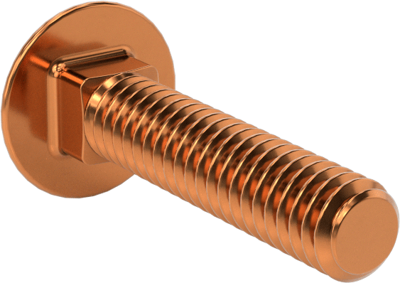 Bronz Kare Boyunlu Taşıma Cıvatası, 1/4"-20 Diş Boyutu, 1-1/4" Uzunluk