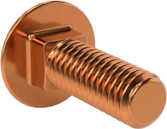 Bronz Kare Boyunlu Taşıma Cıvatası, 5/16"-18 Diş Boyutu, 1" Uzunluk