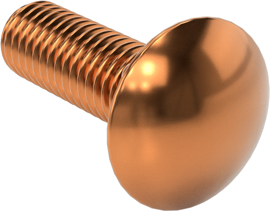 Bronz Kare Boyunlu Taşıma Cıvatası, 3/8"-16 Diş Boyutu, 1-1/4" Uzunluk