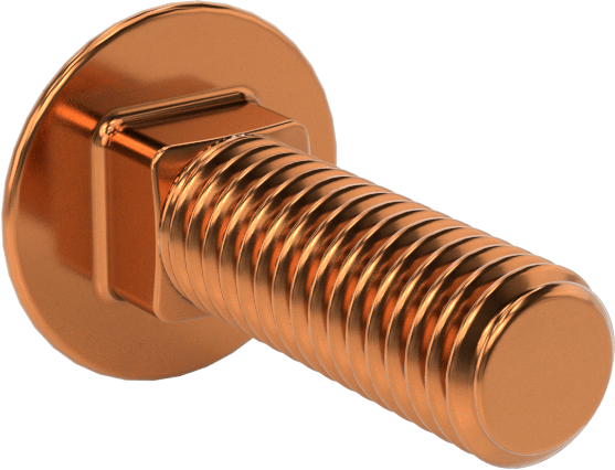 Bronz Kare Boyunlu Taşıma Cıvatası, 3/8"-16 Diş Boyutu, 1-1/4" Uzunluk