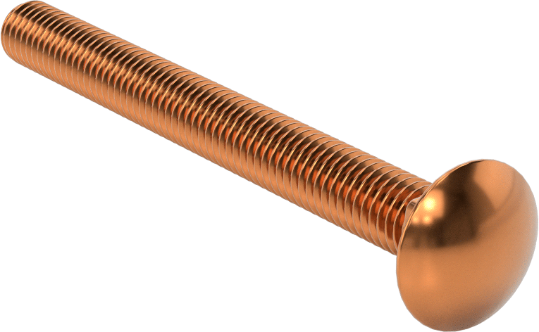 Bronz Kare Boyunlu Taşıma Cıvatası, 3/8"-16 Diş Boyutu, 4" Uzunluk