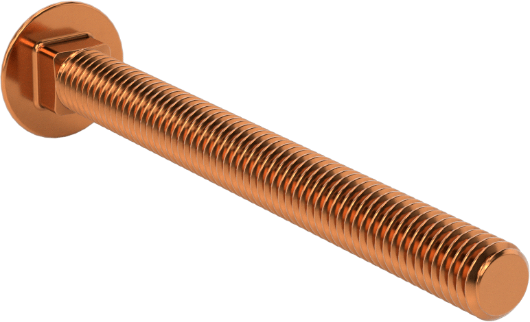 Bronz Kare Boyunlu Taşıma Cıvatası, 3/8"-16 Diş Boyutu, 4" Uzunluk