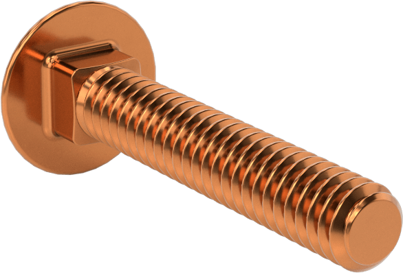 Bronz Kare Boyunlu Taşıma Cıvatası, 1/4"-20 Diş Boyutu, 1-1/2" Uzunluk