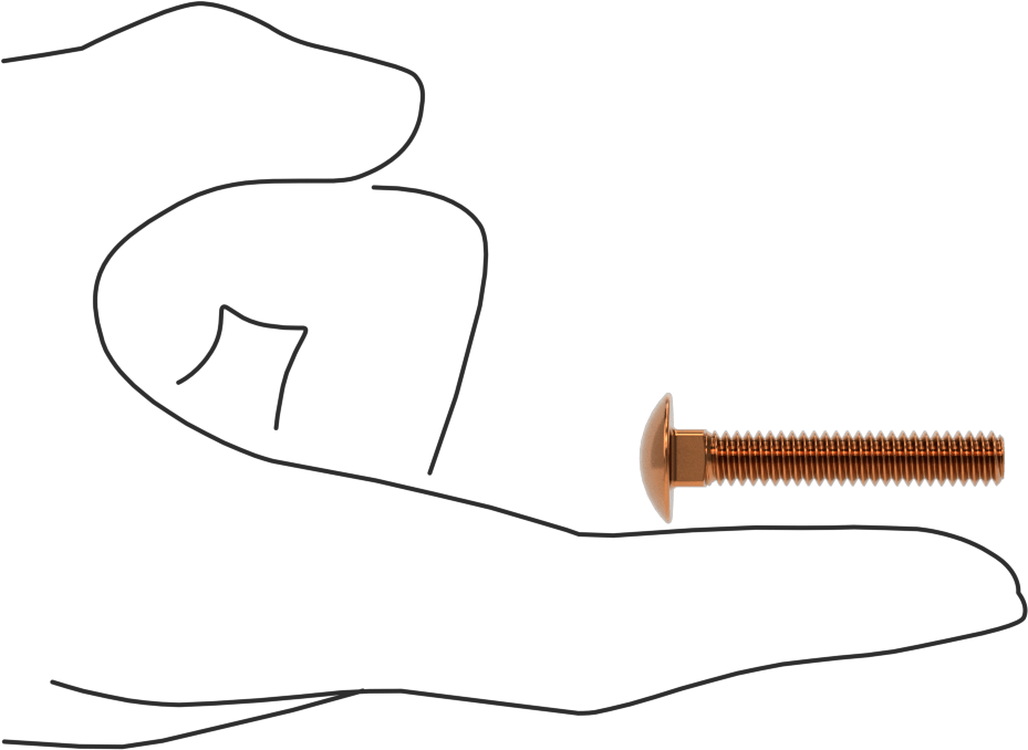 Bronz Kare Boyunlu Taşıma Cıvatası, 1/4"-20 Diş Boyutu, 1-1/2" Uzunluk