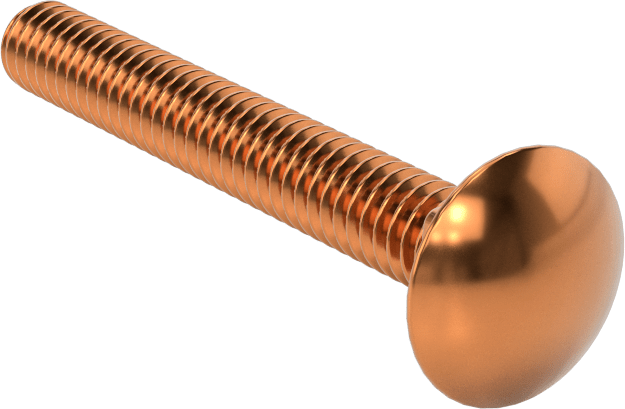 Bronz Kare Boyunlu Taşıma Cıvatası, 1/4"-20 Diş Boyutu, 2" Uzunluk