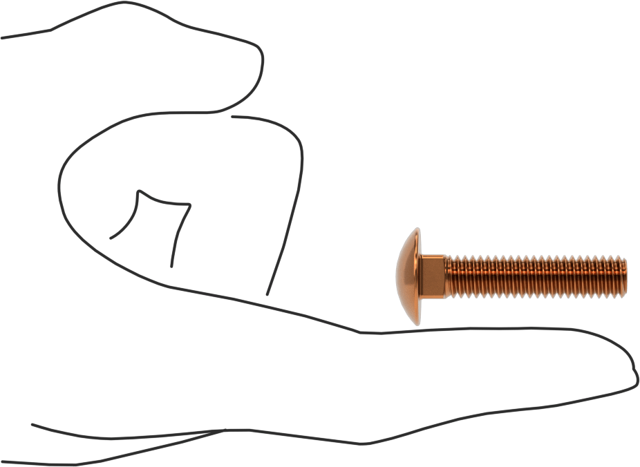Bronz Kare Boyunlu Taşıma Cıvatası, 5/16"-18 Diş Boyutu, 1-1/2" Uzunluk