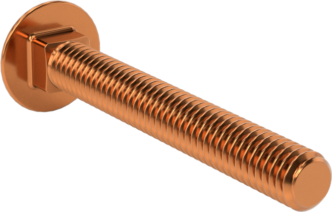 Bronz Kare Boyunlu Taşıma Cıvatası, 5/16"-18 Diş Boyutu, 2-1/2" Uzunluk