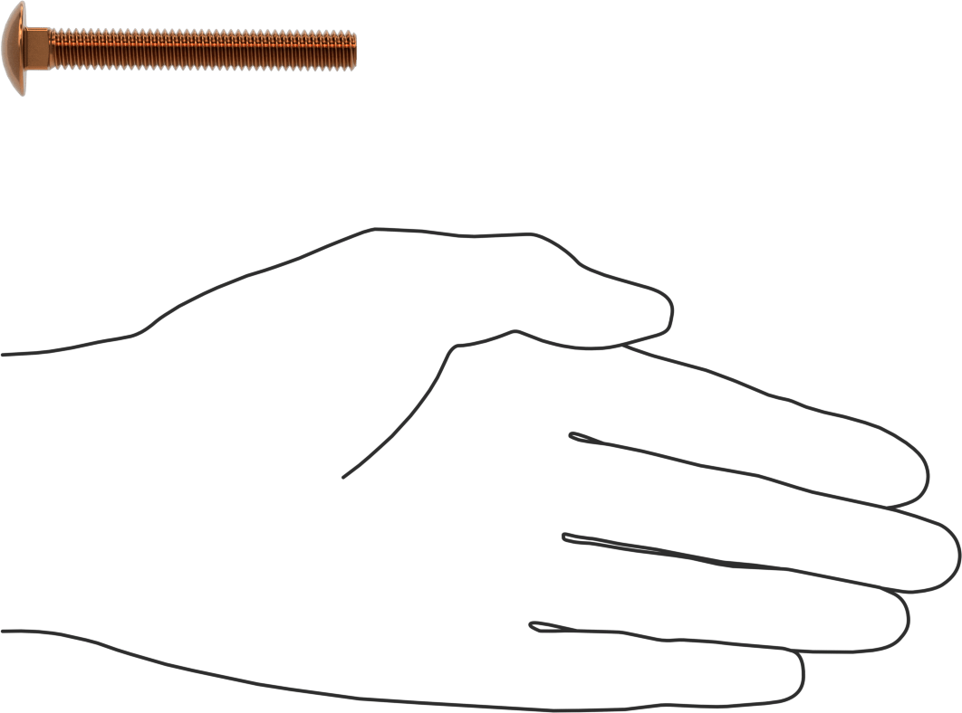 Bronz Kare Boyunlu Taşıma Cıvatası, 5/16"-18 Diş Boyutu, 2-1/2" Uzunluk