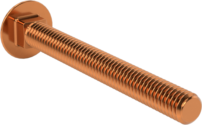 Bronz Kare Boyunlu Taşıma Cıvatası, 5/16"-18 Diş Boyutu, 3" Uzunluk
