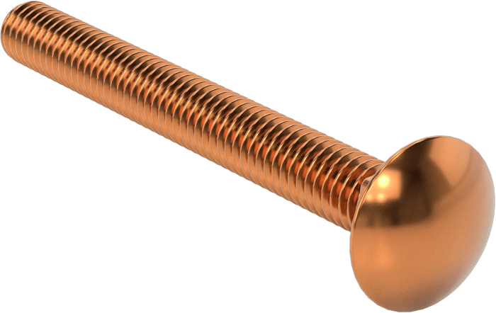 Bronz Kare Boyunlu Taşıma Cıvatası, 5/16"-18 Diş Boyutu, 3" Uzunluk